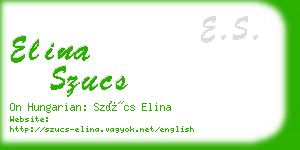 elina szucs business card